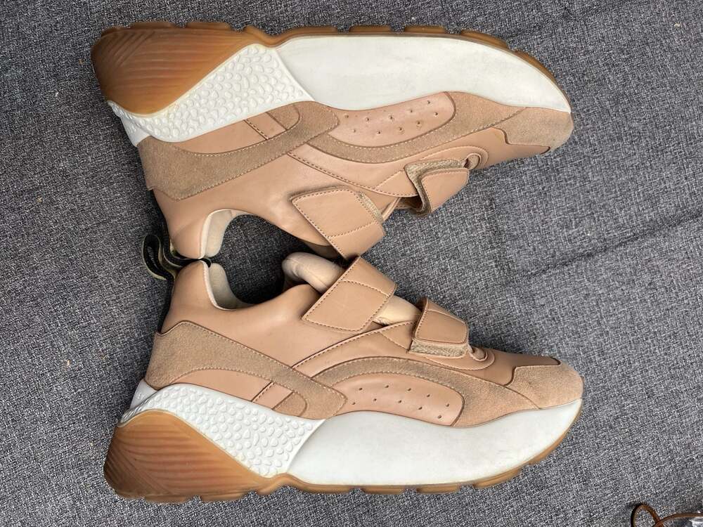 Stella McCartney Eclypse Velcro Platform Sneakers Nude Size 40